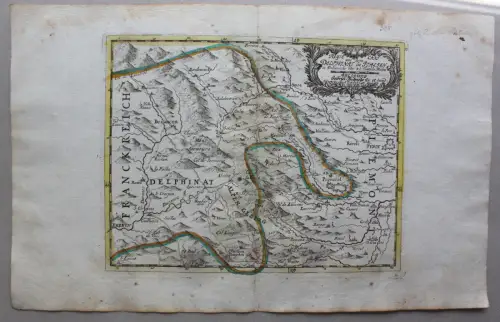 Kupferstichkarte Reyse cart aus dem delphinat inn Italien um 1750 Landkarte sf