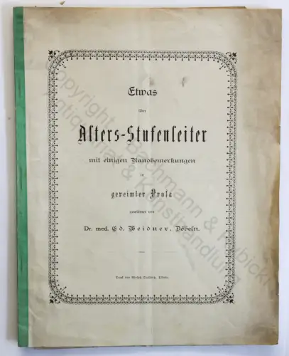Weidner Etwas über Alters-Stufenleiter gereimte Prosa Rede Jubiläumsfaier 1896