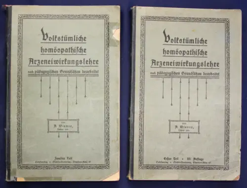 Wiener Volkstümliche homöopathische Arzeneiwirkungslehre 2 Bde um 1900 sf