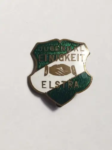 Elstra Plakette Abzeichen Jugend KL Einigkeit Verein Sport Gesang Emaille rar cr