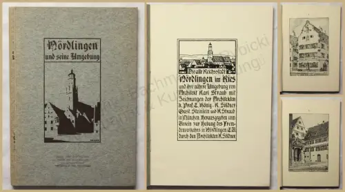 Alter Reiseprospekt Nördlingen im Ries und seine Umgebung um 1910 Ortskunde xy