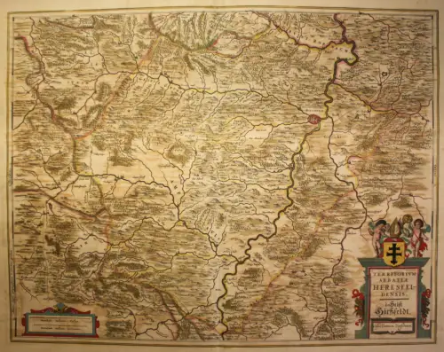 Kupferstichkarte von Jansson Territoriumabbatiae Heresfeldensis 1645  sf