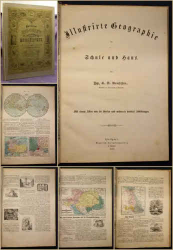 Reuschle Illustrierte Geographie für Schule und Haus 1856 Wissen lernen sf