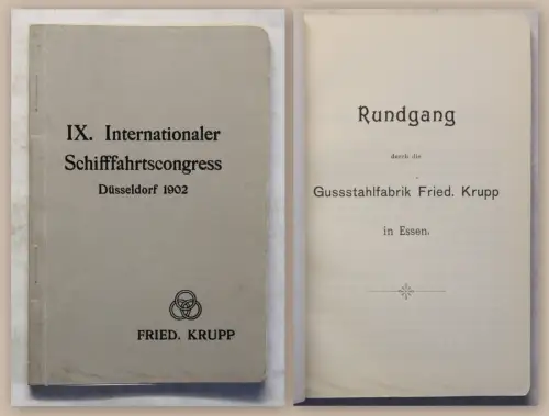 Fried. Krupp 9. Internationaler Schiffahrtskongress Düsseldorf 1902 Schiffbau xy