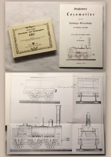 Berliner Eisenbahn- und Telegraphen-ABC + Stephanon's Locomotive  2x Reprint xy