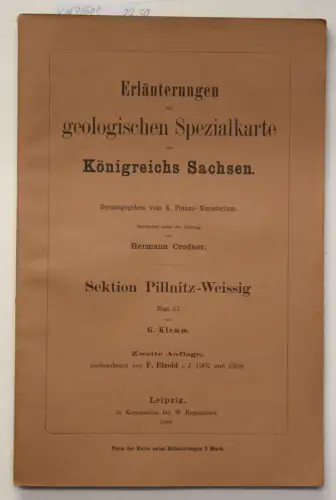 Erläuterungen geolog. Spezialkarte Sachsen Nr. 67 Blatt Pillnitz-Weissig 1909 sf