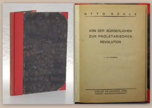 Rühle Von der bürgerlichen zur Proletarischen Revolution 1924 EA Geschichte xz