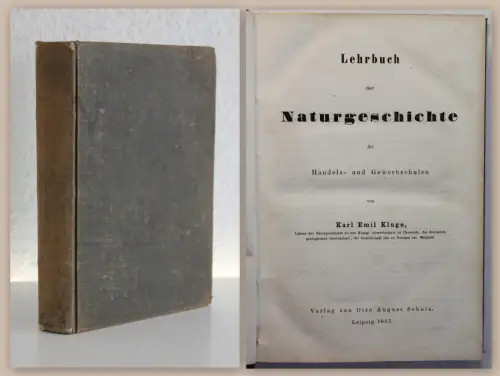 Karl Emil Kluge Lehrbuch der Naturgeschichte 1857 Mineralogie Botanik Zoologie
