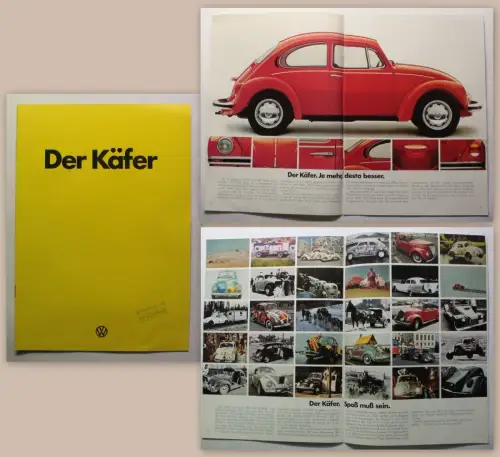 Original Werbeprospekt Broschüre Volkswagen VW Käfer 1976 Oldtimer Automobil xz