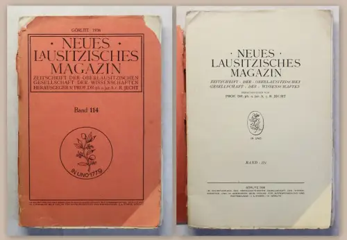 Neues Lausitzisches Magazin Band 114 Zeitschrift Oberlausitz 1938 Sachsen xz
