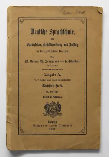 Baron uW Deutsche Sprachschule 1906 Sprachlehre Rechtschreibung Sprache lernen