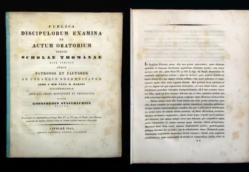 Stallbaumuius Publica Discipulorum Examina et Actum Oratium Nomine 1845 js