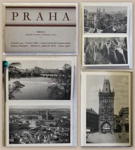 12 Ansichtskarten Postkarten Praha Prag Serie II um 1930 Tschechien Fotografie