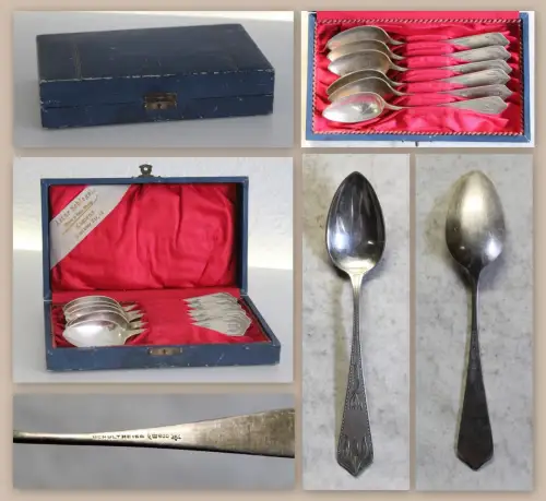 6 Kaffeelöffel Robert Altermann Görlitz Silber 80g gepunzt Schultheiss 800 xz