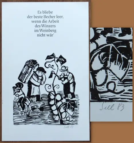 Lothar Sell - Original-Holzschnitt - Es bliebe der beste - 1983 35 x 22cm - 004