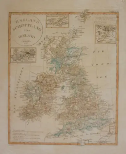 Original kolorierte Stahlstichkarte "England; Schottland & Ireland " um 1850 sf