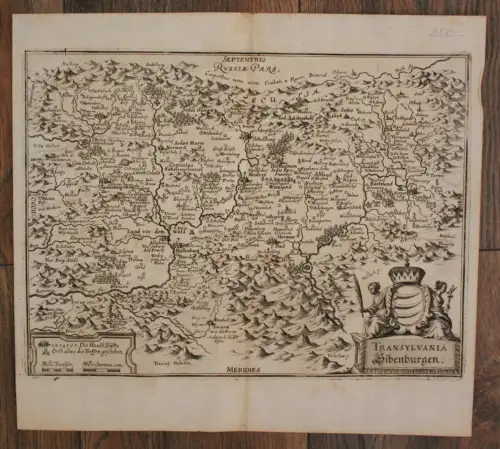 Original Kupferstichkarte "Transylvania Sibenburgen" o.J. Euopa Geografie sf