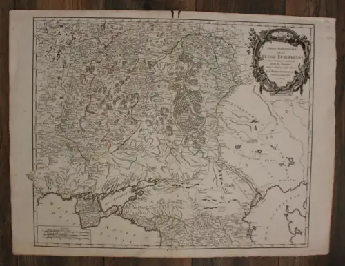 Orig. grenzkol. Kupferstichkarte von Vangondy "Südteil europ. Russland" 1752 sf