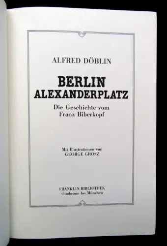Biberkopf Alfred Döblin Berlin Alexanderplatz Halbleder mit Rundumgoldschnitt