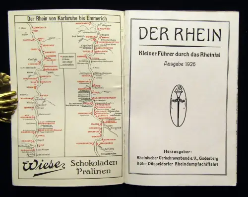 Der Rhein Kleiner Führer durch das Rheintal Ausgabe 1926 Guide Ortsführer