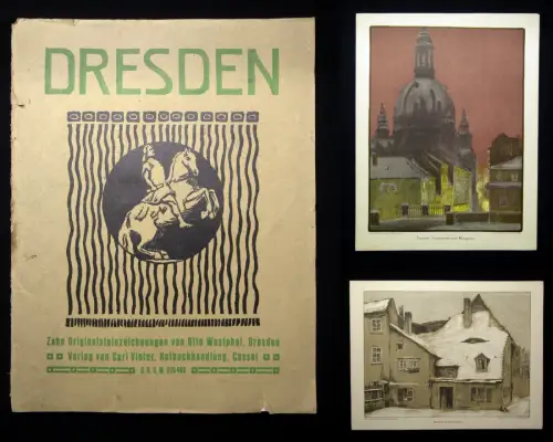 Dresden, Zehn Originalsteinzeichnungen von Otto Westphal 10 Arbeiten