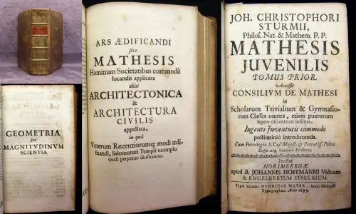 Sturm, Johann Christoph Mathesis Juvenilis Tomus Prior 1699 1 Bd. apart von 2 j