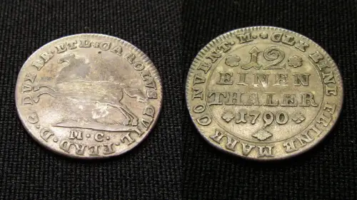 1/12 Taler Silber Deutschland Kurfürstentum Braunschweig-Wolfenbüttel 1790