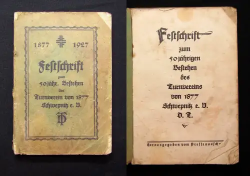 Festschrift zum 50 jähr. Bestehen des Turnverein Schwepnitz e. V. 1877-1927 js