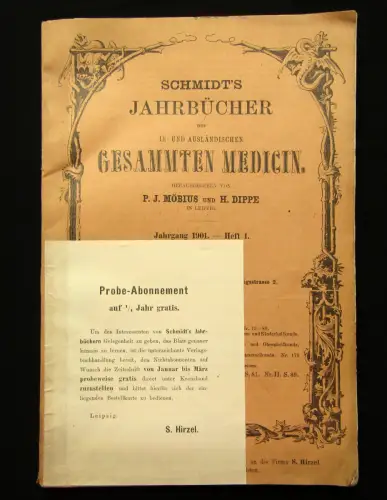 Möbius, Dippe Schmidts Jahrbücher der gesammten Medicin 1901 Geschichte mb