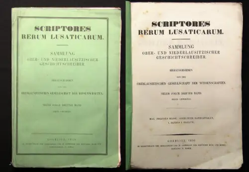 Scriptores Rerum Lusaticarum Sammlung Oberlausitzer Geschichtsschreiber 1850 js
