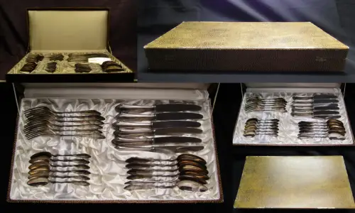 12 Personen-Essbesteck Jugendstil "Rosenmuster" "Röschen" Richard Köberlin 40 js