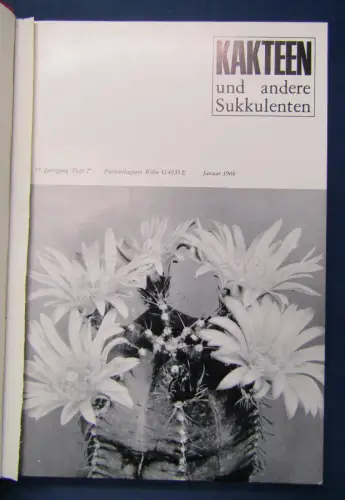 Kakteen und andere Sukkulenten 17. Jahrgang 1966 Natur Botanik Pflanzen sf