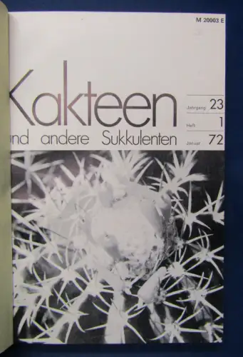 Kakteen und andere Sukkulenten 23. Jahrgang 1972 Natur Botanik Pflanzen sf