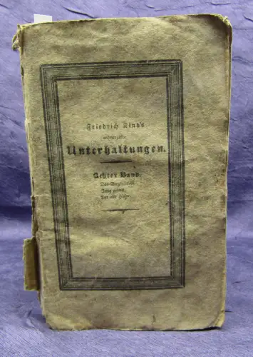 Kind Ausgewählte Unterhaltungen 8. Band "Das Bergfräulein" 1827 Belletristik sf