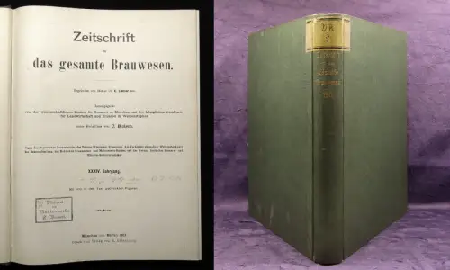 Lintner, Will Zeitschrift für das gesamte Brauwesen XXXIV. Jhg. 1911 Handwerk