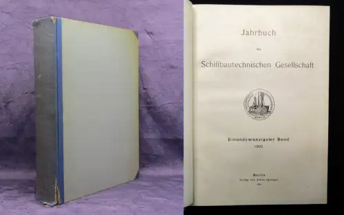Jahrbuch der Schiffbautechnischen Gesellschaft 1920 21 Bd. Geschichte