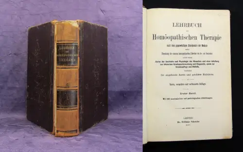 Grauvogel Lehrbuch der Homöopathie 2 Teile in 1 Bd. 1866 Naturheilkunde