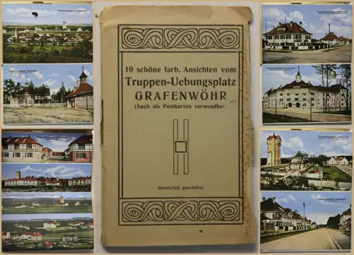 10 schöne farb. Ansichten vom Truppen-Übungsplatz Grafenwöhr um 1920 Bayern sf