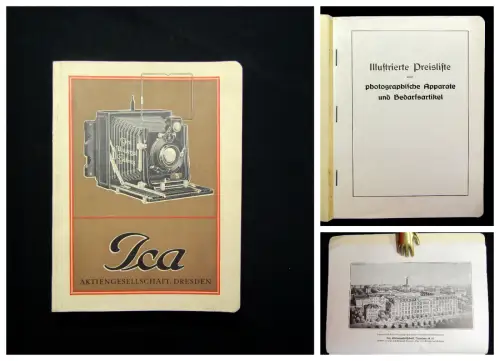 Ica Illustrierte Preisliste photographische Apparate u Bedarfsartikel um 1915