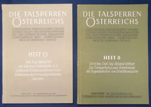 Kettner Die Talsperren Österreichs 1964 Dichtungsarbeiten Formgebung 1959 js