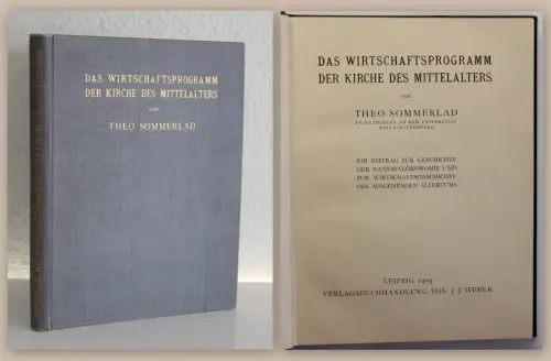 Sommerland Das Wirtschaftsprogramm der Kirche des Mittelalters 1903 Geschichte