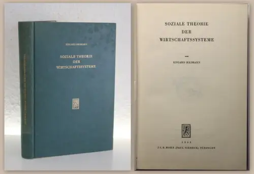 Heimann Soziale Theorie der Wirtschaftsystem 1963 Wirtschaftswissenschaften xz