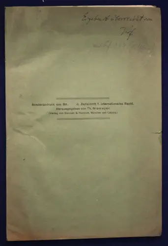 Niemeyer Sonderdruck Bd 24 Zeitschrift f. Intern. Recht o.J. Wissen Studium sf