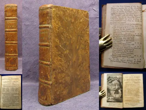 The Poetical Works of James Thomson 3Teile in 1 Bd. selten 1780 Klassiker js