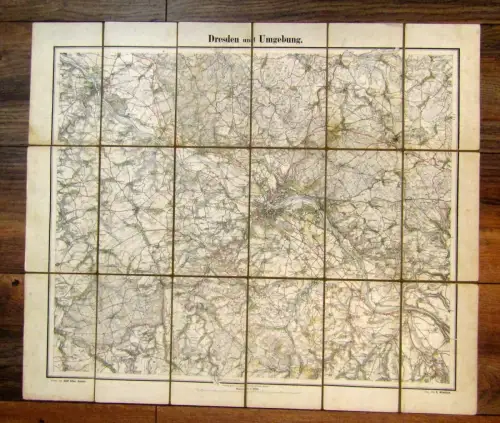 R. Mittelbach Karte Dresden und Umgebung 1917 Topgrafie Pläne js