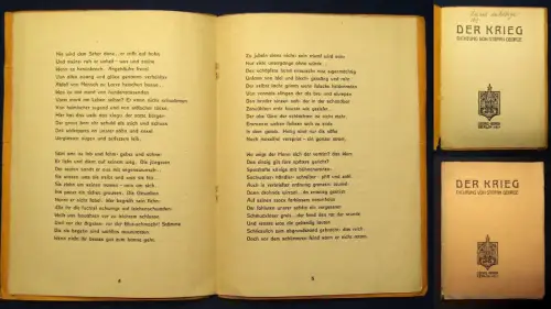 Der Krieg Dichtung von Stefan George EA 1917 Belletristik Lyrik Militaria js