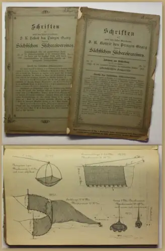 Orig. Broschüren Schriften des stehenden sächsischen Fischereivereines 1892 sf