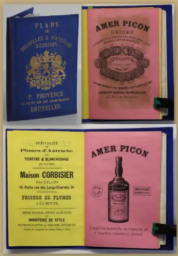 Lithographischer Plan von Brüssel 1880 Geografie Geographie Ortskunde Reise sf