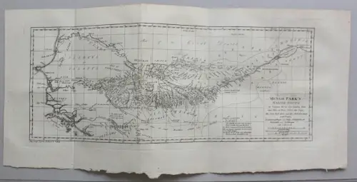 Kupferstichkarte von Senegal, Mali, Guinea um 1770 Landkarte Westafrika sf