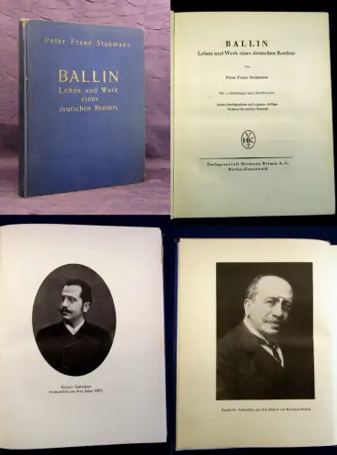 Stubmann Ballin Leben und Werk eines deutschen Reeders 1926 mit Abb. js